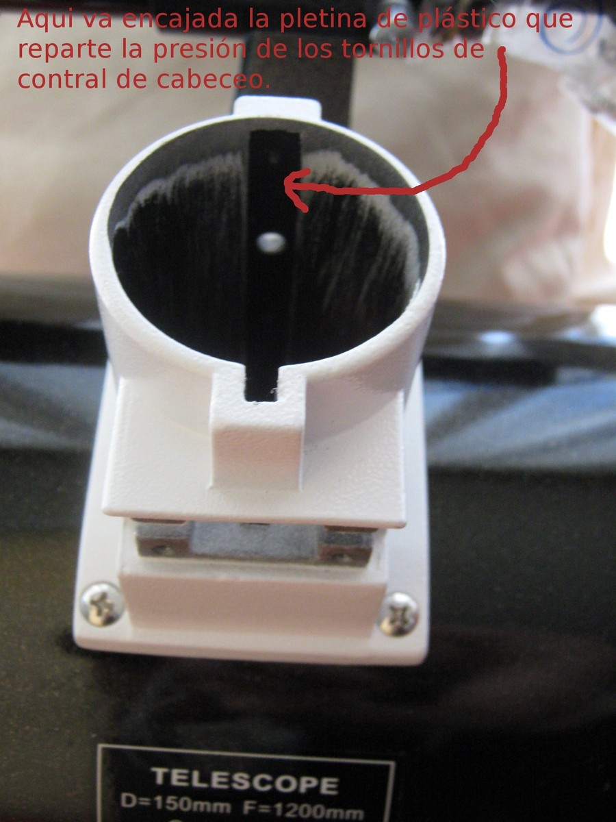 El enfocador una vez retirado el tubo deslizante