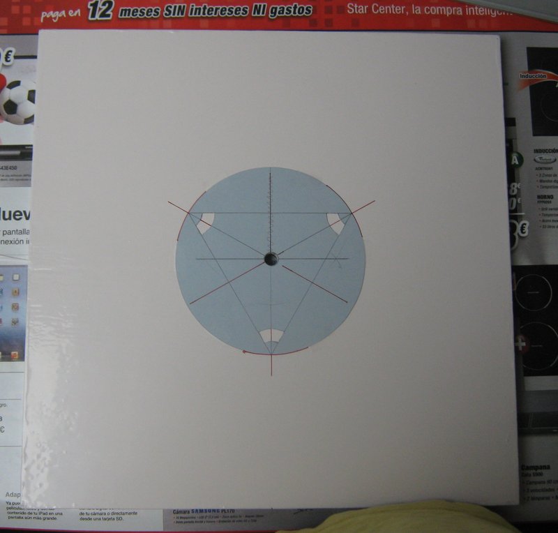 template mark for teflon pads on ground board